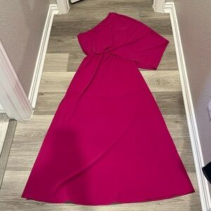 NWOT Vici One Shoulder Maxi Dress with slit size small